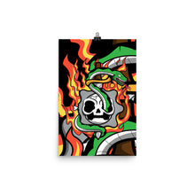 Load image into Gallery viewer, Flaming Skull &amp; Snake Poster
